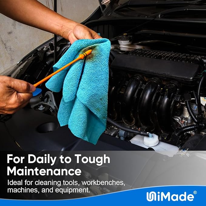 UNIMADE Microfiber Cleaning Cloth, 150PK Reusable Shop Rags Bulk Microfiber Cleansing Cloth Lint Free Cleaning-Towel for Car Kitchen Automotive Bar Mechanic Restaurant Garage,11.5"x11.5",Multicolor