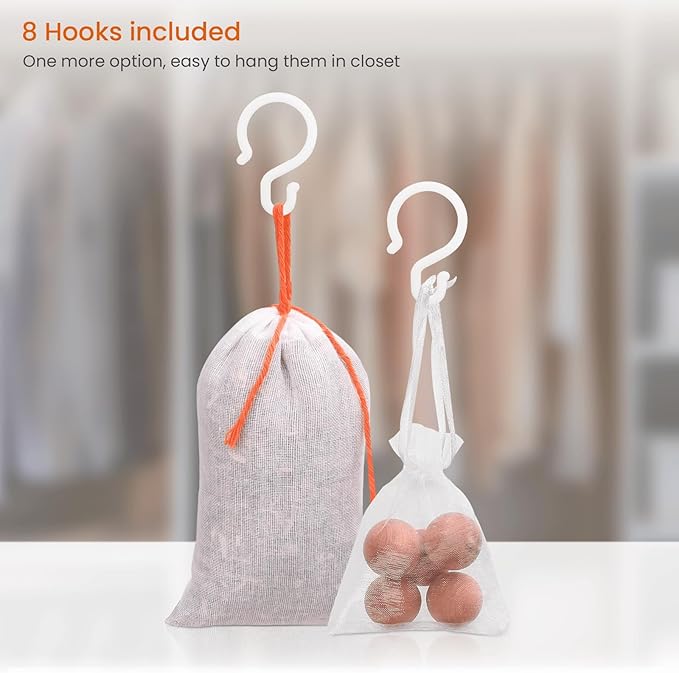 Homode Cedar Blocks for Clothes Storage, Cedar Balls and Cedar Chips for Closets and Drawers, Scented Cedar Sachets Bags Closet Air Freshener, 24 Pack