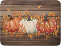 Autumn Pumpkin Dish Drying Mat Rustic Wood Dish Drainer Mats Fast Dry Microfiber Reversible Dish Drying Pad Kitchen Decoration 18x24 inch