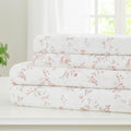 Modern Threads Silky Soft Microfiber and Wrinkle Free Sheets - Luxurious Microfiber Bed Sheets Includes Flat Sheet, Fitted Sheet with Deep Pockets, & Pillowcases Kashmir Rose Clay, Queen
