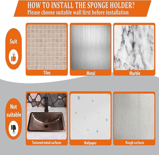 MURLONG Sponge Holder Smiley Face,Sink Caddy,Kitchen Organizer with 2 Suction Cups/1 Adhesive Strips,Designed for Sponge,Soap,Dish Brush,Scrubber - White