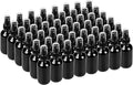 BILLIONSTARS 48 Pack 2oz Glass Boston Round Bottle with Fine Mist Sprayer - UV Black - Essential Oils, Bath, Beauty, Hair & Cleaning - Leakproof Travel Bottles