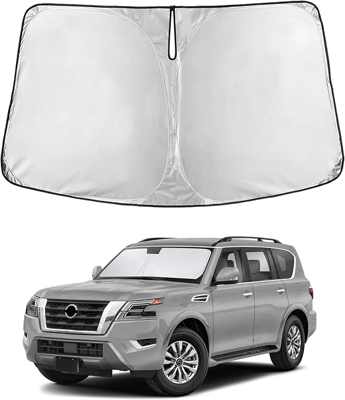 EcoNour Windshield Sun Shade for Nissan Armada 2017–2021 2022 2023 2024, Sun Visor for Front Windshield & Window Sunshade Cover, UV Heat Blocker & Protector, Car Accessories