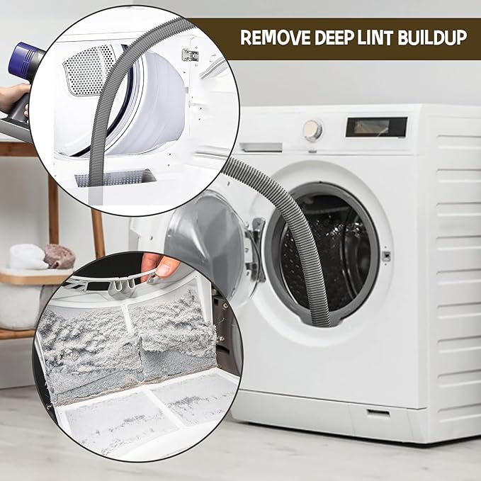 12-Piece 1 1/4 Inch (32mm) Vacuum Attachments Cleaning Kit With Dryer Lint Vac Attachment/Round Vacuum Brush/Flexible Crevice Tool