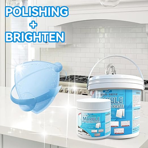 Granite Polishing Paste, Marble Cleaner Countertop, Stone Etch Remover - Professional Polish Compound for Granite, Marble, Quartz & Natural Stone | New Polishing Upgrade, Easier to Use (10 oz)