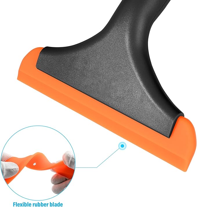 Gomake Small Silicone Squeegee Window Shower Squeegee Tool,Auto Water Blade for Car Windshield, Window, Mirror, Glass Door,Bathroom