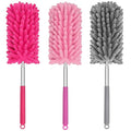 TIMIVO Mini Duster for Cleaning, 360° Bendable Hand Dusters with Extension Pole, Washable Small Duster for Car Interior, Office, Furniture