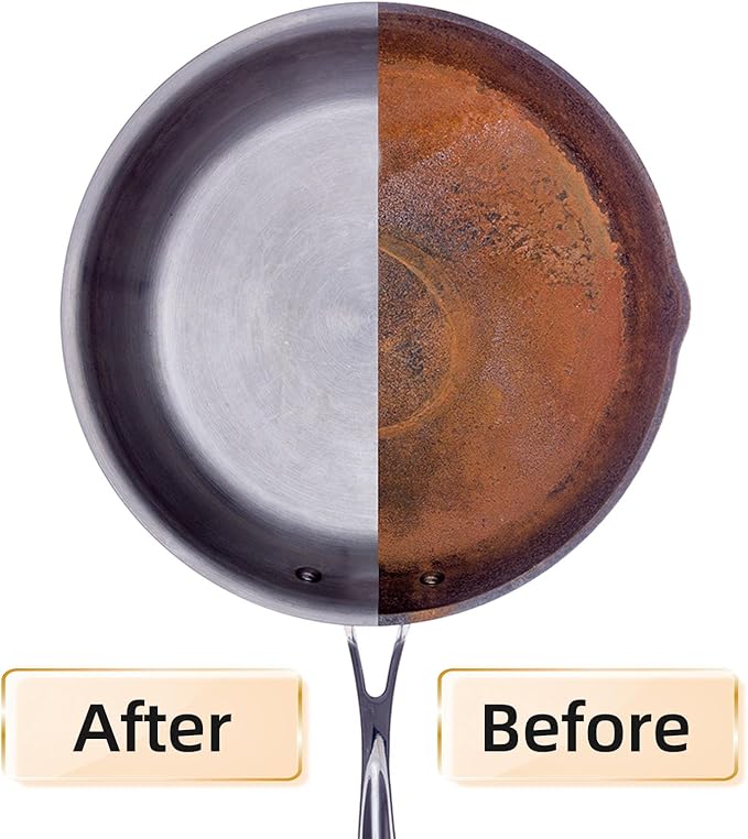 SAMBUTECO Cast Iron Cleaner Scrubber with Copper Bristle Natural Bamboo Handle Heavy Duty Pot Brush for Cast Iron Pans, Cast Iron Skillets Dutch Ovens Pots BBQ Grill Rust Removal and Cleaning