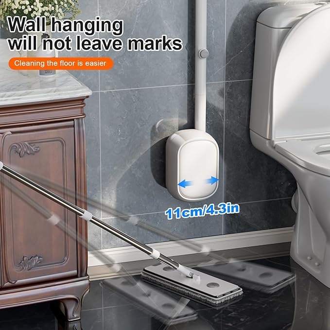 Disposable Toilet Brush and Holder Set with 30 Bowl Wand Cleaners Refill Pads, Bathroom Wall Mounted Toilet Bowl Cleaners Kit, Suitable for Toilets, bathrooms, and RVs.