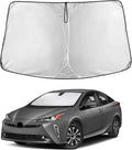 EcoNour Windshield Sun Shade Compatible for Toyota Prius Hatchback 2010–2015 | Hatchback Front Window Sunshade | Foldable Sun Visor Protector | Blocks UV Rays & Keeps Interior Cool