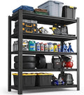 Notmise Garage Shelving Unit, Heavy Duty Steel Storage Rack with High Load Capacity, Ideal for Garage, Warehouse, Basement, or Home Organization Solutions, Black (63" H×36" W×16" D)
