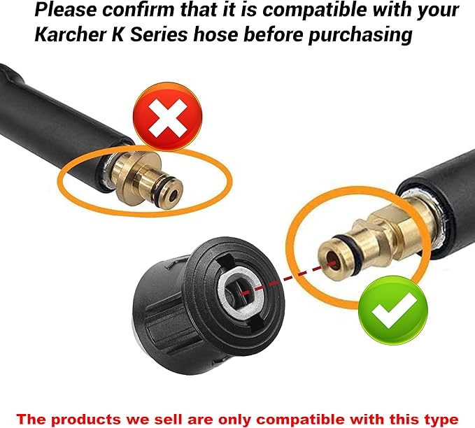 M MINGLE Pressure Washer Adapter for Gun and Power Washer, Only Compatible Karcher Hose, to M22 14mm Female Fitting