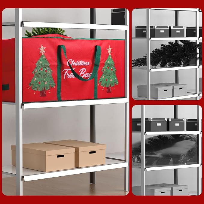 Christmas Tree Storage Bag, Stores Up to 7.5ft Xmas Holiday Tree - With Wrap-around Carry Handle, Using 600D Oxford Cloth - Extra Large Storage Container for Trees and Decorations