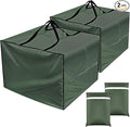 Patelai 2 Pcs 105 Gallon Cushion Cover Storage Bag 32 x 32 x 24'' Outdoor Waterproof Oxford Camping Moving Bag with Zipper Handles for Xmas Tree Ornament Patio Furniture Pillow Packing (Green)