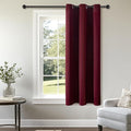 ChrisDowa Blackout Curtains 45 Inches Long for Living Room, Grommet Thermal Insulated Room Darkening Curtains for Bedroom (1 Panel Set, Burgundy Red, 38W x 45L)