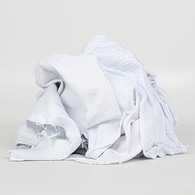 Arkwright Tshirt Bag of Rags - 5 lb Bag - Low Lint, Streak-Free Multipurpose Professional Cotton Cleaning Cloths for Stain, Paint, Wood, and Grease, White