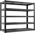 cynnda 5-Tier 60”W x 24”D x 78”H Garage Shelving Adjustable Metal Storage Shelves 3000LBS Garage Shelving Heavy Duty Utility Shelf Unit Storage Racks for Warehouse(Black)