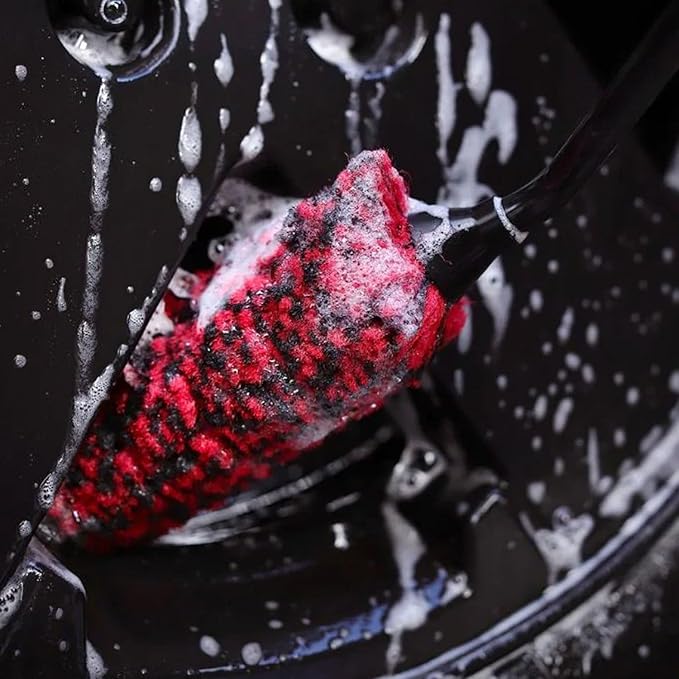 Wheel Cleaning Brushes - Wheel Brushes for Cleaning Wheels - Soft Car Rim Cleaning Brushes Car Detail Wheel Brush (Tire Cleaning Brush)