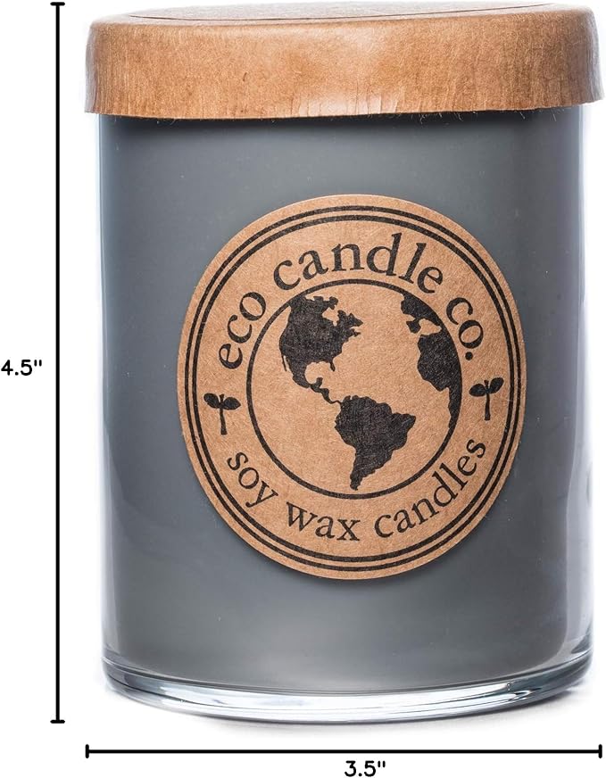 ECO CANDLE CO. Recycled Candle, Nag Champa, 18 oz. Double Wick - Scents of Plumeria, Asian Resins, & Sandalwood - 100% Soy Wax, No Lead, Kraft Paper Label & Lid, Hand Poured, Midwest Grown Soybeans
