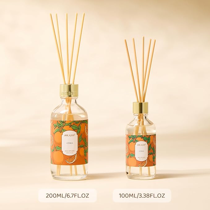 Airkeep Reed Diffuser Oil Set with Reed Sticks, Clean Linen Aromatherapy Oil Scent Diffuser for Home Office Bathroom Decoration Perfume and Gifts 3.38 oz/100ml