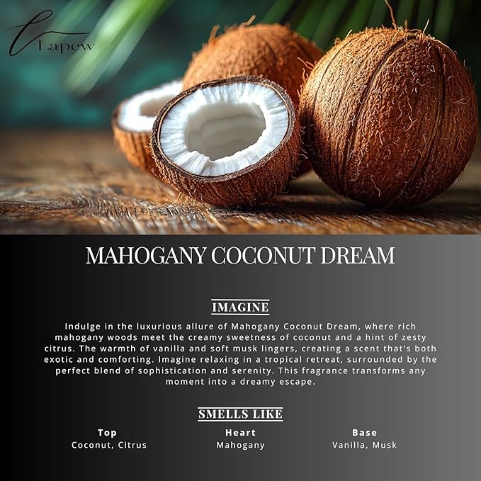 Lapew Mahogany Coconut Dream Scented Mop Soap Concentrate 36 oz | Premium Fragranced Floor Cleaner | Streak-Free | Hard Floor Cleaning Solution | Eco Friendly | Made in USA