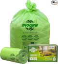 BIOGRN 30-33 Gallon Compostable Trash Bags Flat-Top 30 Bags Heavy Duty1.57 Mil, 124.92 Liter Large Lawn and Yard Waste Bag green for Outdoor Garden ASTM D6400, US BPI and OK Compost Home Certified