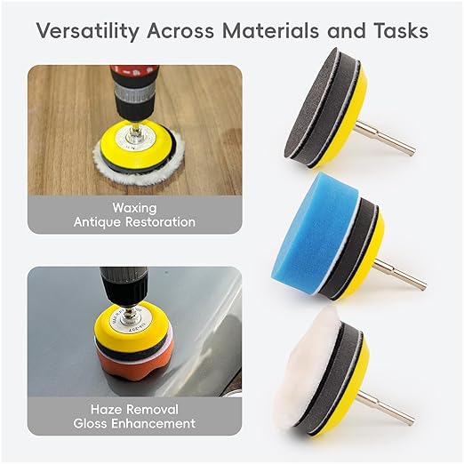 145pcs 3 inch Sandpaper Polishing Kit for Headlight Restoration, 60 to 10000 Grit Wet Dry Sanding Dicsc with Drill Buffing Pad and Foam Polishing Pads