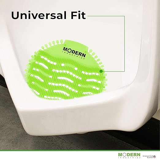 Modern Industrial Urinal Screen Deodorizer 10-Pack - Mint-Scented Urine Odor Eliminator for Fresh-Smelling Restrooms - Fits Most Commercial Urinals - Minimize Splash - Green