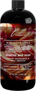 Lapew Mahogany Apple Scented Mop Soap Concentrate 36 oz | Premium Fragranced Floor Cleaner | Streak-Free | Hard Floor Cleaning Solution | Eco Friendly | Made in USA