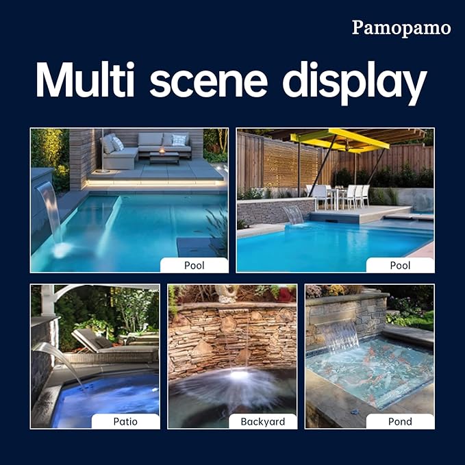 Pool Waterfall Spillway Stainless Steel Koi Pond Fountain, APP Control LED Lighted Waterfalls Kit, Outdoor Water Flow Fountains for Garden Swimming Pool Decoration-11.8"x7.8"x3.9"