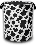 Cow Print Laundry Basket,Waterproof Foldable Laundry Hamper,Dirty Clothes Basket, Linen Bin Storage Organizer Collection 16" x 20.8"