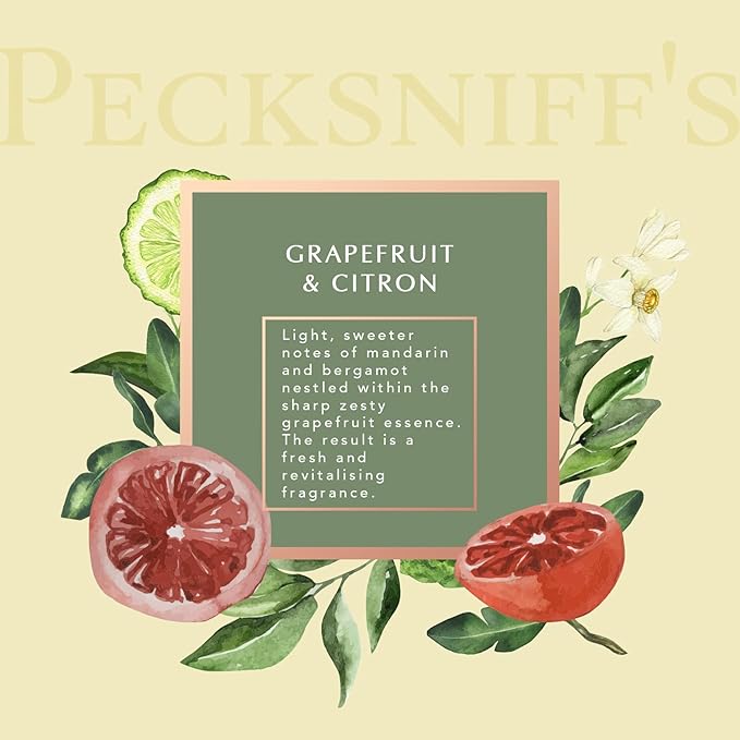 Pecksniff's England Grapefruit & Citron Fragrant Room Diffuser, 100 ml/3.38 Fl Oz