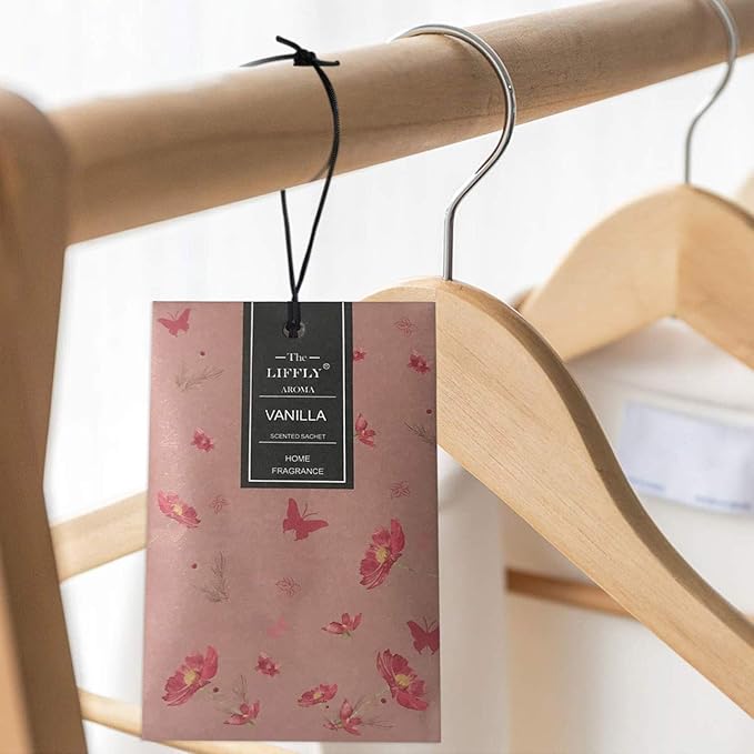 LIFFLY 14 Packs Vanilla Scented Sachets for Drawers and Closets