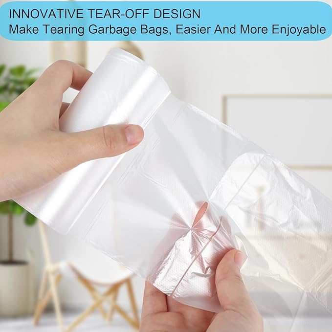 1.2 Gallon Small Trash Bags, 4.5 Liter Trash Can Liners Garbage Bags Wastebaskets Liners for Bathroom, 150 Counts Clear Bags
