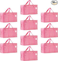 Moving Bags Heavy Duty Extra Large, Moving Boxes, Moving Supplies Essentials,Storage Bins with Lids, Plastic Packing Totes, Storage Bags for Clothes with Handles & Zippers(Pink, 10 Pack)