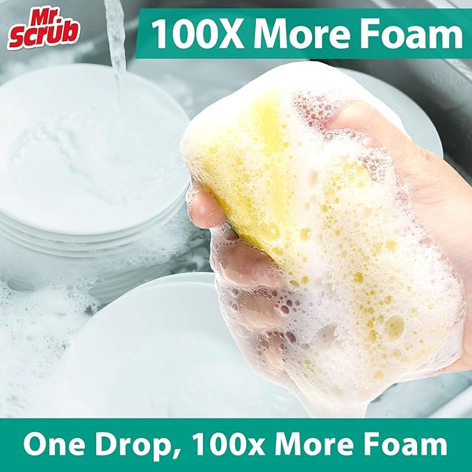 Mr. Scrub Sponges Kitchen Scrub Dish Sponge Scouring Pad, 36 Pack Cleaning Brush Scrubber Supplies for Soap, Dishwashing Dinnerware Sets Pan Pot Towels Cloth Rags Holder Glass Dishwasher Sink Bathroom