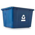 Gracious Living Medium Curbside Blue Box, Plastic 17 Gallon/64 Litre Home Trash Can Refuse and Recycling Bin Container with Built-in Handles (24 Pack)