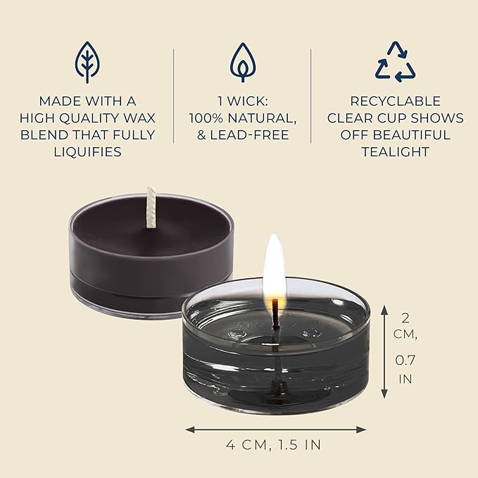 PartyLite Gift Set of 12 Universal Tea Lights, Fig Fatale Scented, Notes of Apricot, Green Fig, Peach, Mango, Strawberry and Vanilla, 4-6 Hour Burn Time, Luxurious & Rich, Perfect for Gifting