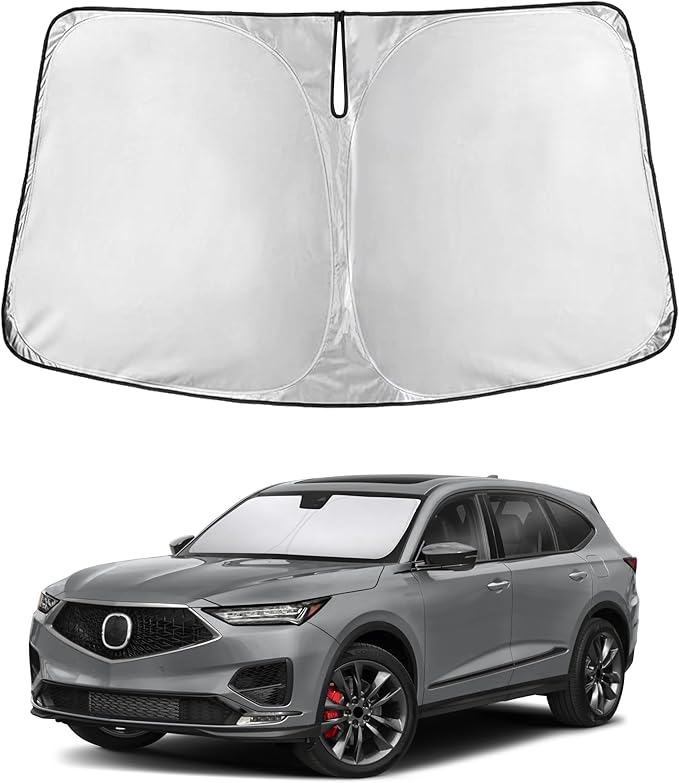 EcoNour Windshield Sun Shade Compatible for Acura MDX 2021–2026 | Luxury SUV Front Window Sunshade | Foldable Sun Visor Protector | UV & Heat Blocking | Keeps Interior Cooler