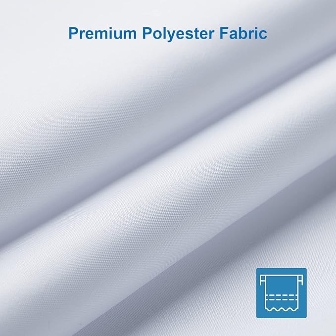 Amazer White Long Shower Curtain Liner Washable, 72 x 78 Inches, Fabric Shower Liner with 2 Bottom Stones, Waterproof 2-in-1 Shower Curtain and Liner, 12 Grommet Holes, Hotel Quality, White