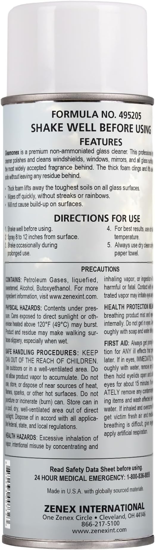 Zenex Gleamonex Premium Glass Cleaner - Fast Streak-Free Glass Cleaner Spray | Ammonia Free & Tint Safe | Removes Dirt, Grease, Smoke Film | For Glass & Plexiglas | Fresh Scent | 19 oz (2 Pack)