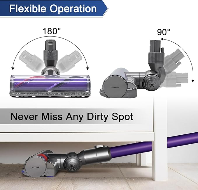 Garbage fighter Vacuum Attachments Quick-Release Motorhead Cleaner for Dyson V6 DC58 DC59 DC61 DC62 DC72 DC74 Models Cleaner SV04 SV06 SV09 Replacement Part Electric Head for Hardwood Floor Carpets