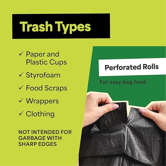 EconoHome Commercial 55-60 Gallon Garbage Bags - High Density Extra Large Trash Bags - 40x54" 17 Micron - Industrial Plastic Can Liners for Light Waste - Made in the USA - Bulk 150-Count, Black