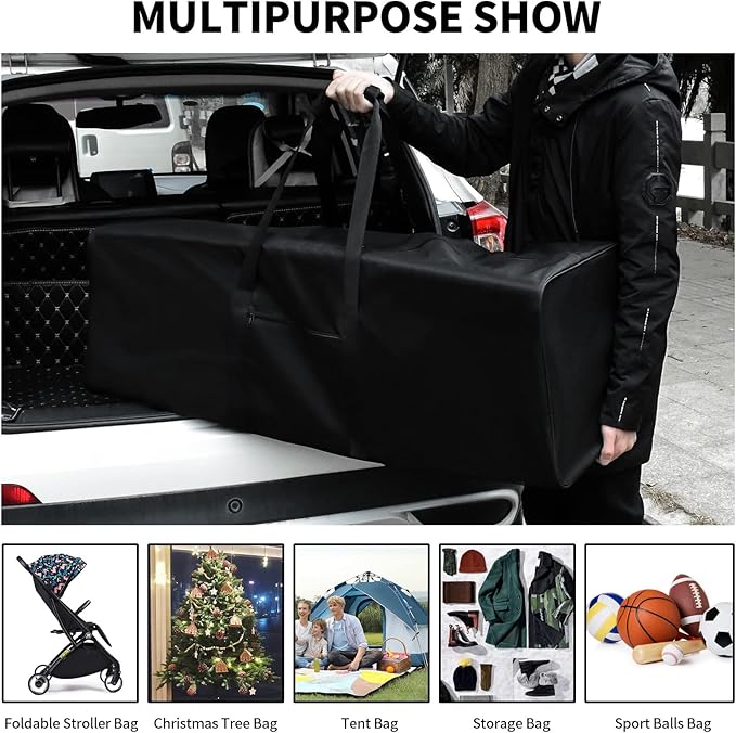 Urbanstand 46 Inch Extra Large Duffle Bag for Travel, Sports Gear Storage Bag with 2-way Lockable Zippers, Long Duffel Bag for Tent Camping tripod(Black 46inch 2Pack)