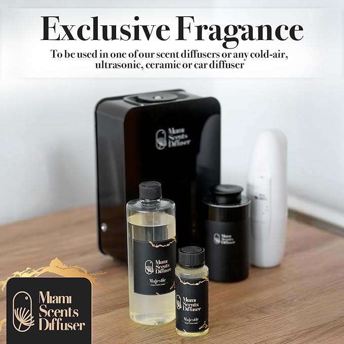 Majestic Garden Essential Oil Refill Luxury Hotel Inspired - Long Lasting Aroma for Home & Commercial Diffuser - 120ml Fresh Blend of Orange Vanilla Amber, Scent for Office Spa Wellness Aromatherapy.