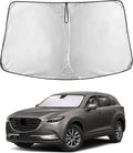 EcoNour Windshield Sunshade for Mazda CX-9 2016–2025 | Custom Fit Front Window Sun Shade | Blocks Harmful UV Rays & Reduces Heat | Foldable Sun Visor with Storage Pouch