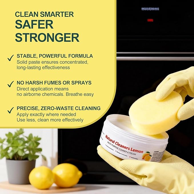 FAVIRZCE All Purpose Cleaner and Polish Paste - Glass Oven & Stove Top Cleaner for Kitchen Burnt Pans Cooktops Sinks Tile & White Shoes - Natural Multi Surface Grease Marker & Hard Water Stain