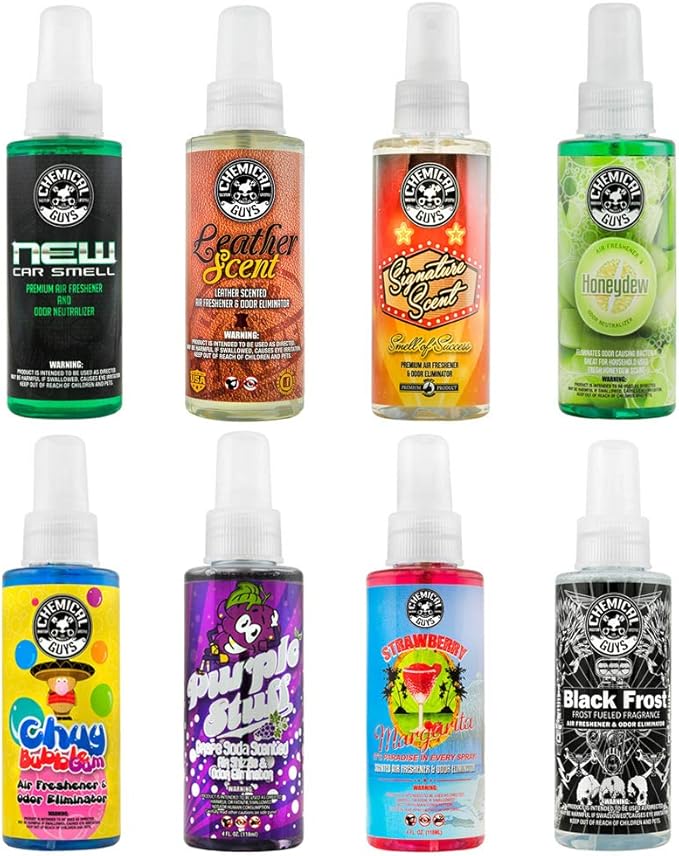 Chemical Guys AIR_304_04 The Scent-Sational Sample Kit, Great for Cars, Trucks, SUVs, RVs, Home, Office & More (4 fl oz) (8 Items)
