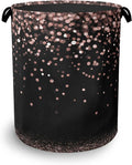 Pink Glitter Laundry Hamper,Dirty Clothes Laundry Basket with Handles Waterproof Oxford Cloth Storage Basket for College Dorms Bathroom Bedroom 16" x 20.8"