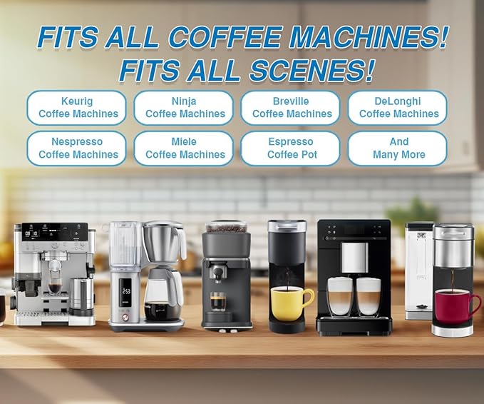 48Tabs–Coffee Maker Cleaner and Descaler & Coffee Pot Cleaner. Powerful Keurig Descaling Solution. Coffee Machine Descaler Tablets Compatible with Keurig, Breville, Miele, DeLonghi & Espresso Machines